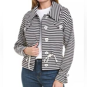 Cabi Harbor Jacket #5654 Navy blue White stripe Was $174 Size Medium